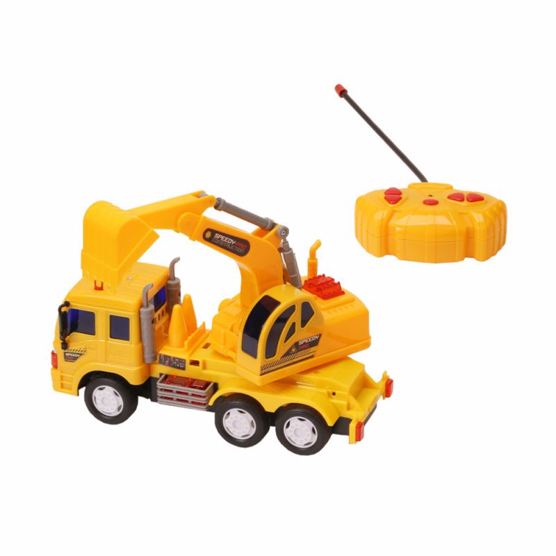 ODM Remote Control Excavator Toy 1:18 le solas is fuaim (1)